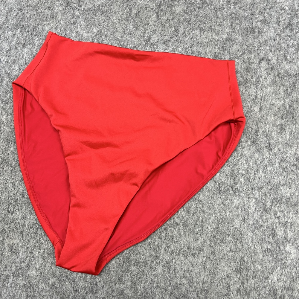 Left On Friday Swim Bottoms Womens 2XL Red Hi Hi High Waisted Bikini Swimwear - Picture 3 of 13